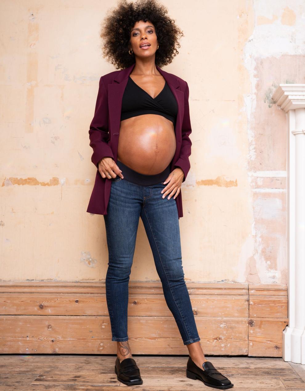 Women Seraphine Jeans Organic Indigo Under Bump Skinny Maternity Jeans
