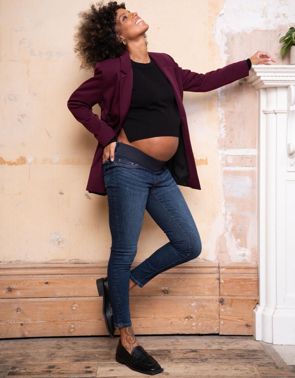 Women Seraphine Jeans Organic Indigo Under Bump Skinny Maternity Jeans