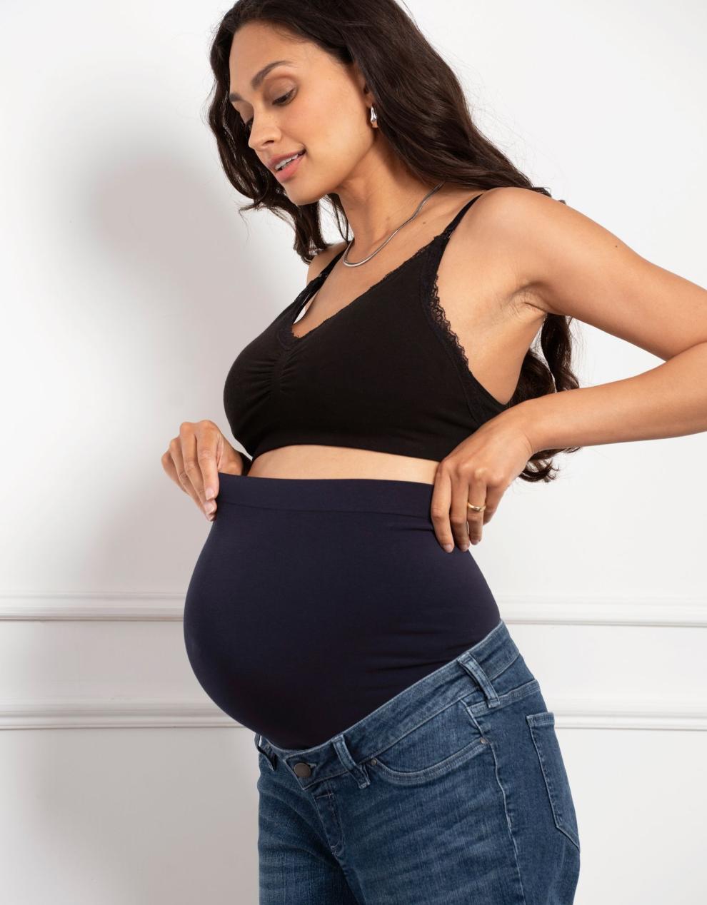 Women Seraphine Jeans Tapered Frayed Hem Maternity Jeans