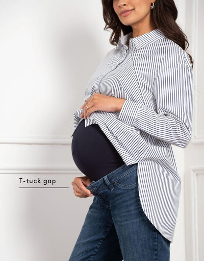 Women Seraphine Jeans Tapered Frayed Hem Maternity Jeans