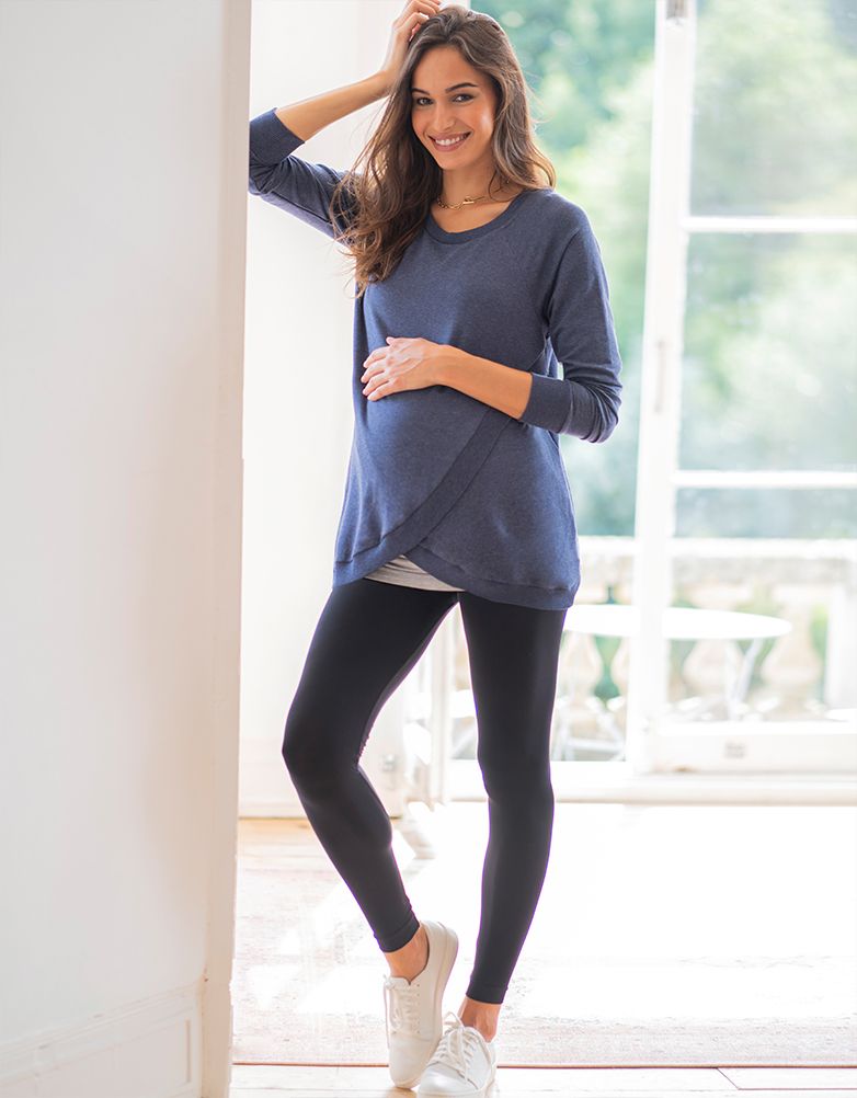 Women Seraphine Jumpers & Knitwear Blue Maternity & Nursing Sweatshirt