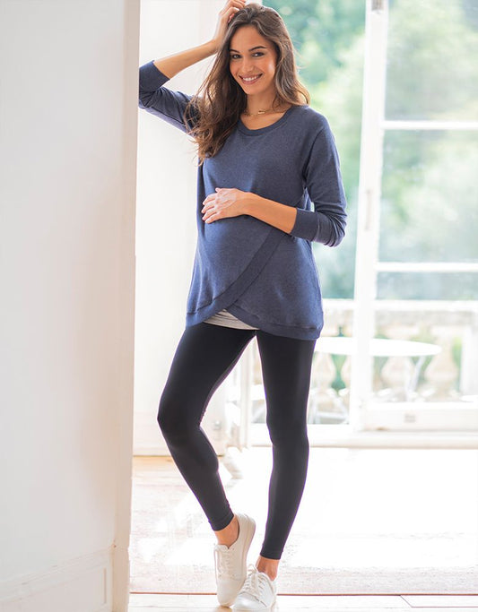 Women Seraphine Jumpers & Knitwear Blue Maternity & Nursing Sweatshirt
