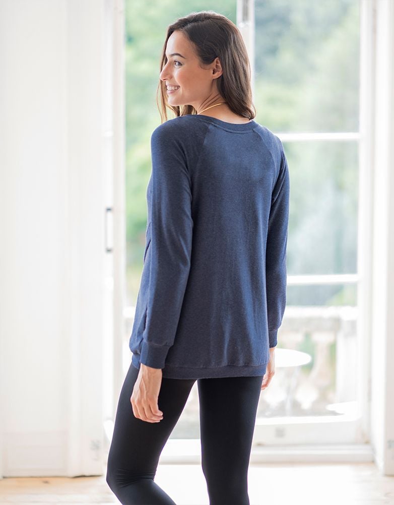Women Seraphine Jumpers & Knitwear Blue Maternity & Nursing Sweatshirt