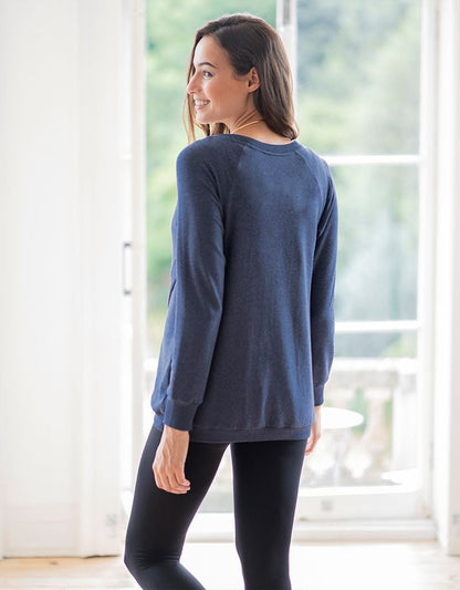 Women Seraphine Jumpers & Knitwear Blue Maternity & Nursing Sweatshirt