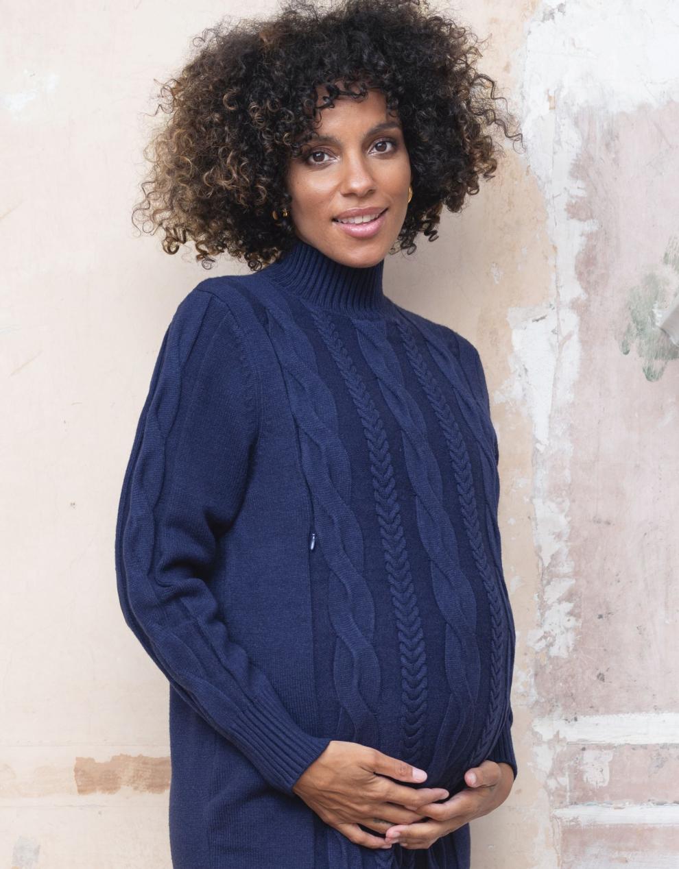 Women Seraphine Jumpers & Knitwear Cable Knit Maternity & Nursing Tunic