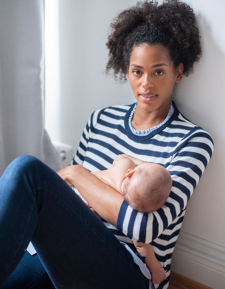 Women Seraphine Jumpers & Knitwear Cotton Maternity & Nursing Sweater With Detachable Collar