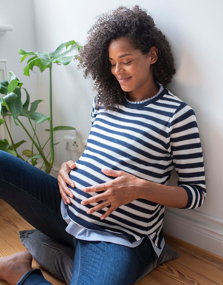 Women Seraphine Jumpers & Knitwear Cotton Maternity & Nursing Sweater With Detachable Collar