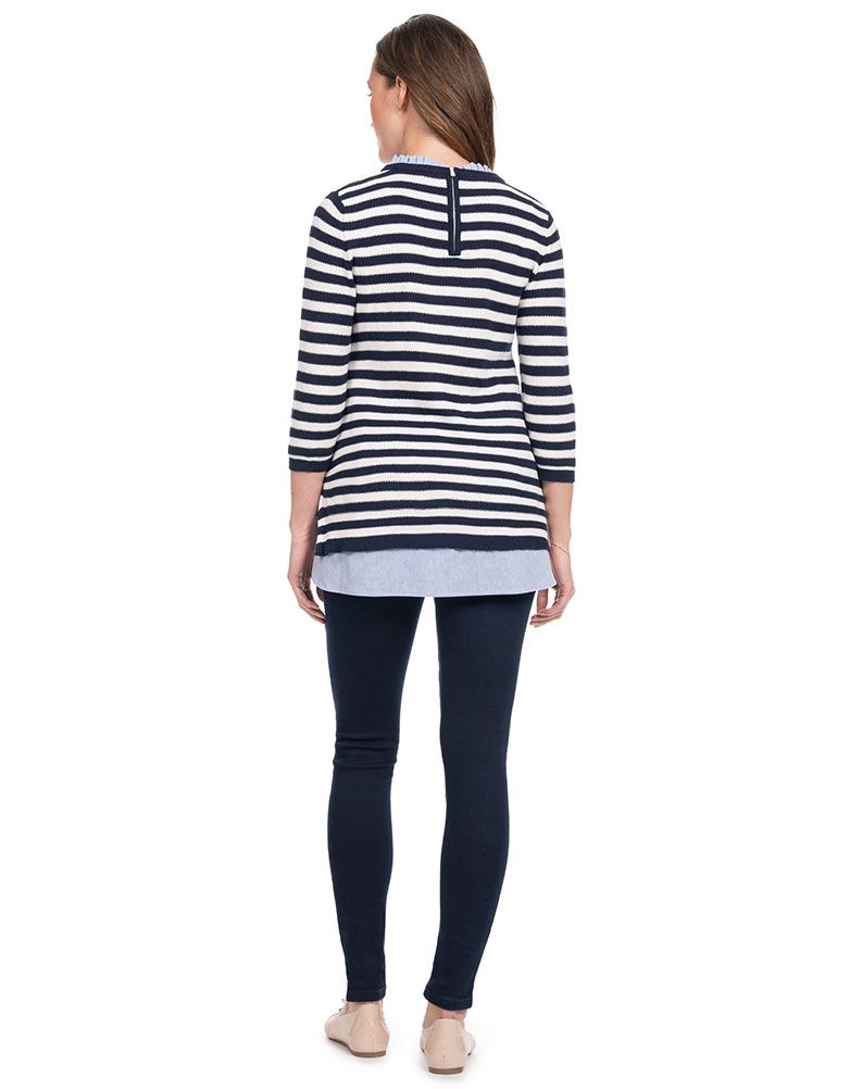 Women Seraphine Jumpers & Knitwear Cotton Maternity & Nursing Sweater With Detachable Collar