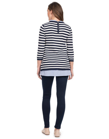 Women Seraphine Jumpers & Knitwear Cotton Maternity & Nursing Sweater With Detachable Collar