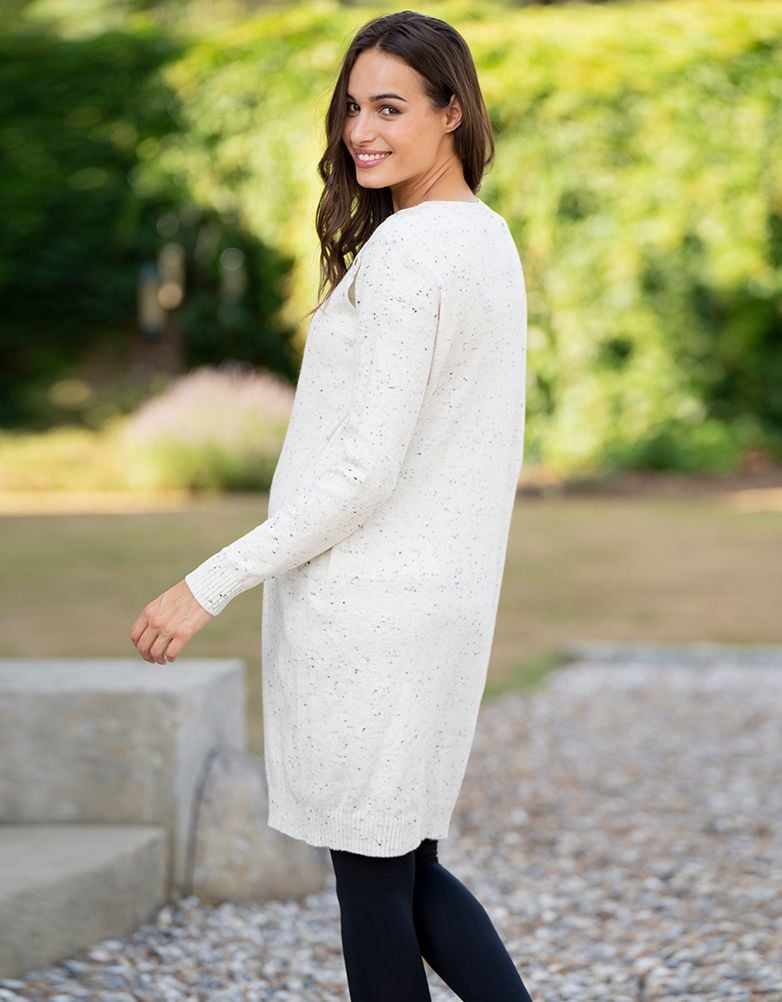 Women Seraphine Jumpers & Knitwear Cream Cotton Blend Maternity & Nursing Sweater Dress