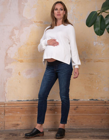 Women Seraphine Jumpers & Knitwear Flattering Cream Maternity & Nursing Sweater