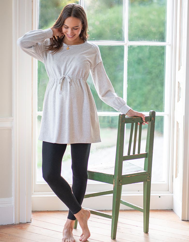 Women Seraphine Jumpers & Knitwear Grey Marl Sweatshirt Maternity & Nursing Tunic