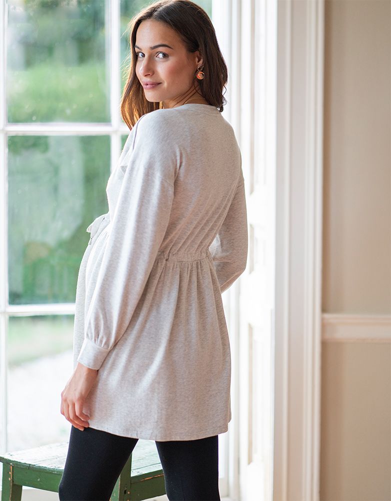 Women Seraphine Jumpers & Knitwear Grey Marl Sweatshirt Maternity & Nursing Tunic
