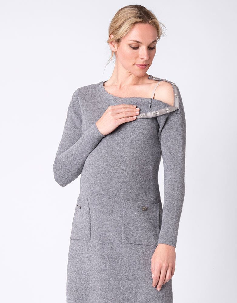 Women Seraphine Jumpers & Knitwear Knitted Maternity & Nursing Dress With Pockets