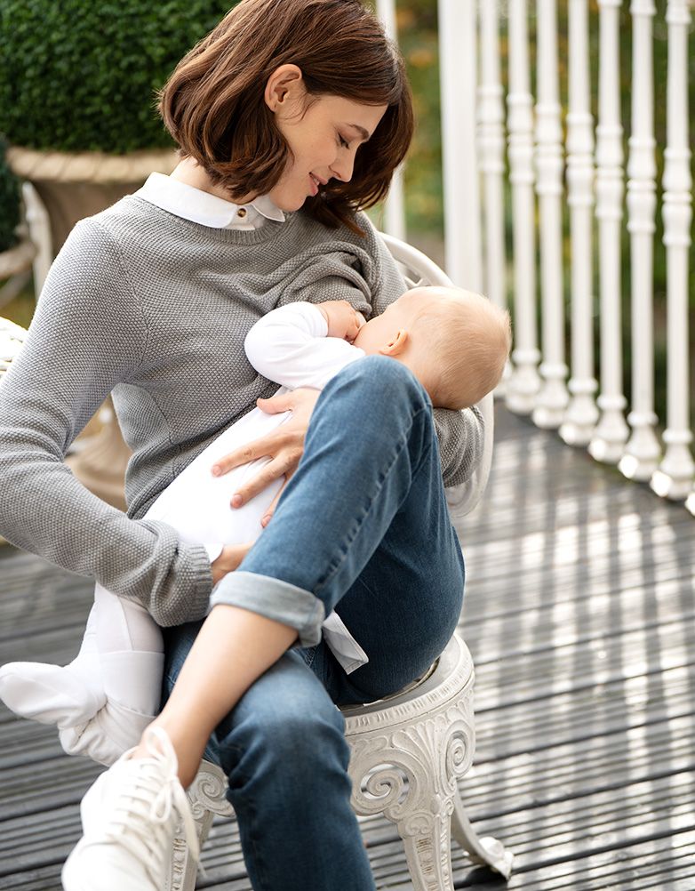 Women Seraphine Jumpers & Knitwear Mock Shirt Cotton Mix Maternity & Nursing Sweater
