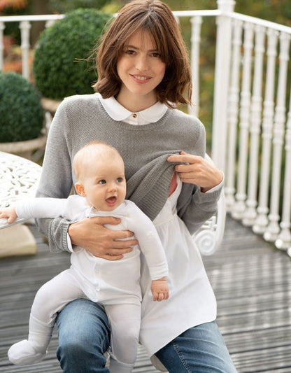 Women Seraphine Jumpers & Knitwear Mock Shirt Cotton Mix Maternity & Nursing Sweater