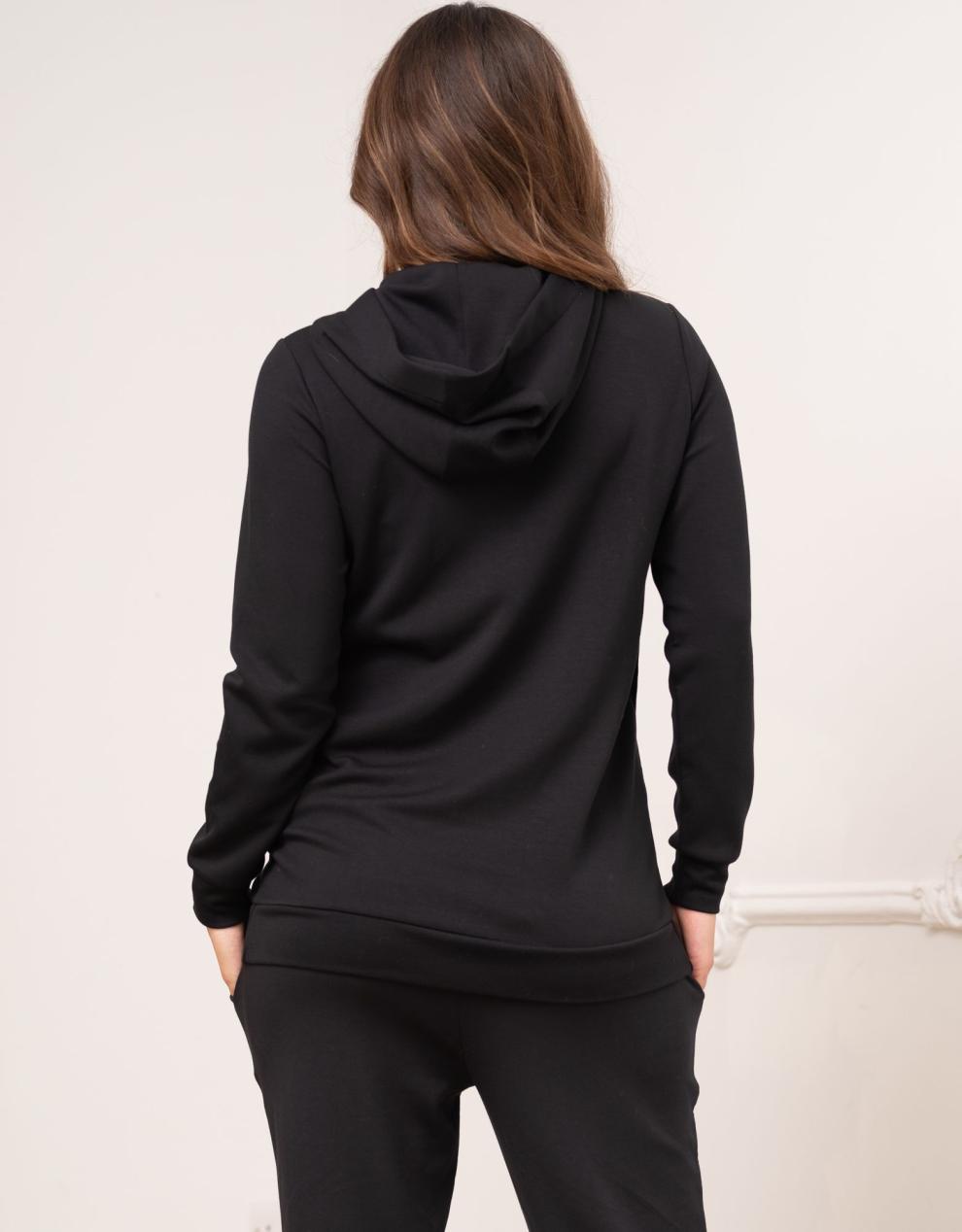 Women Seraphine Jumpers & Knitwear Modal Blend Black Maternity & Nursing Hoodie
