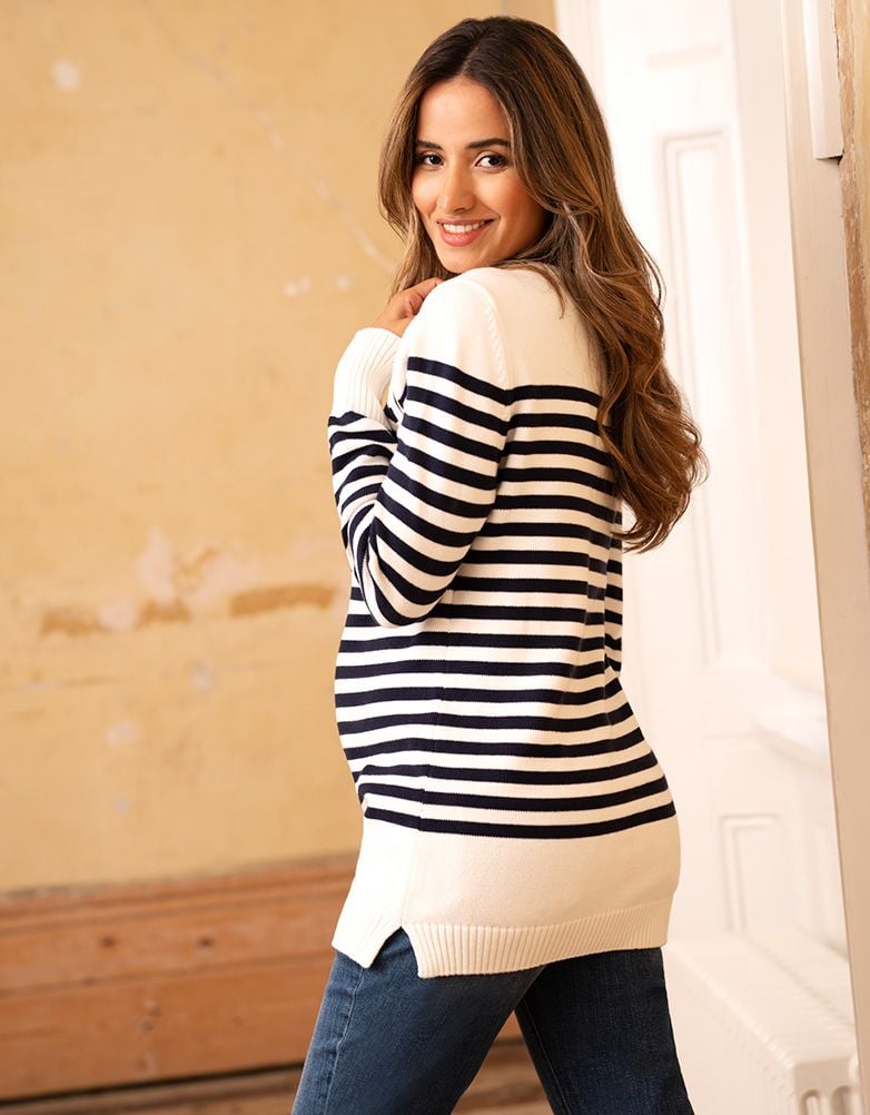 Women Seraphine Jumpers & Knitwear Nautical Cotton Maternity & Nursing Sweater