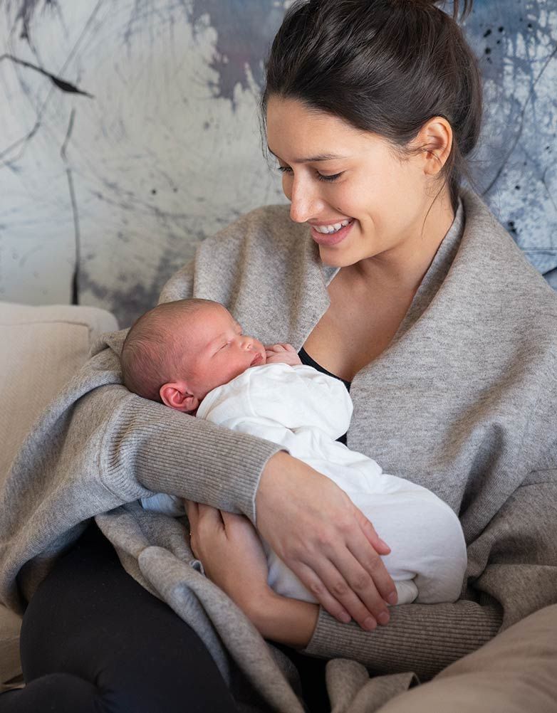 Women Seraphine Jumpers & Knitwear Two Tone Luxury Maternity & Nursing Shawl Wrap Maternity