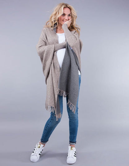 Women Seraphine Jumpers & Knitwear Two Tone Luxury Maternity & Nursing Shawl Wrap Maternity