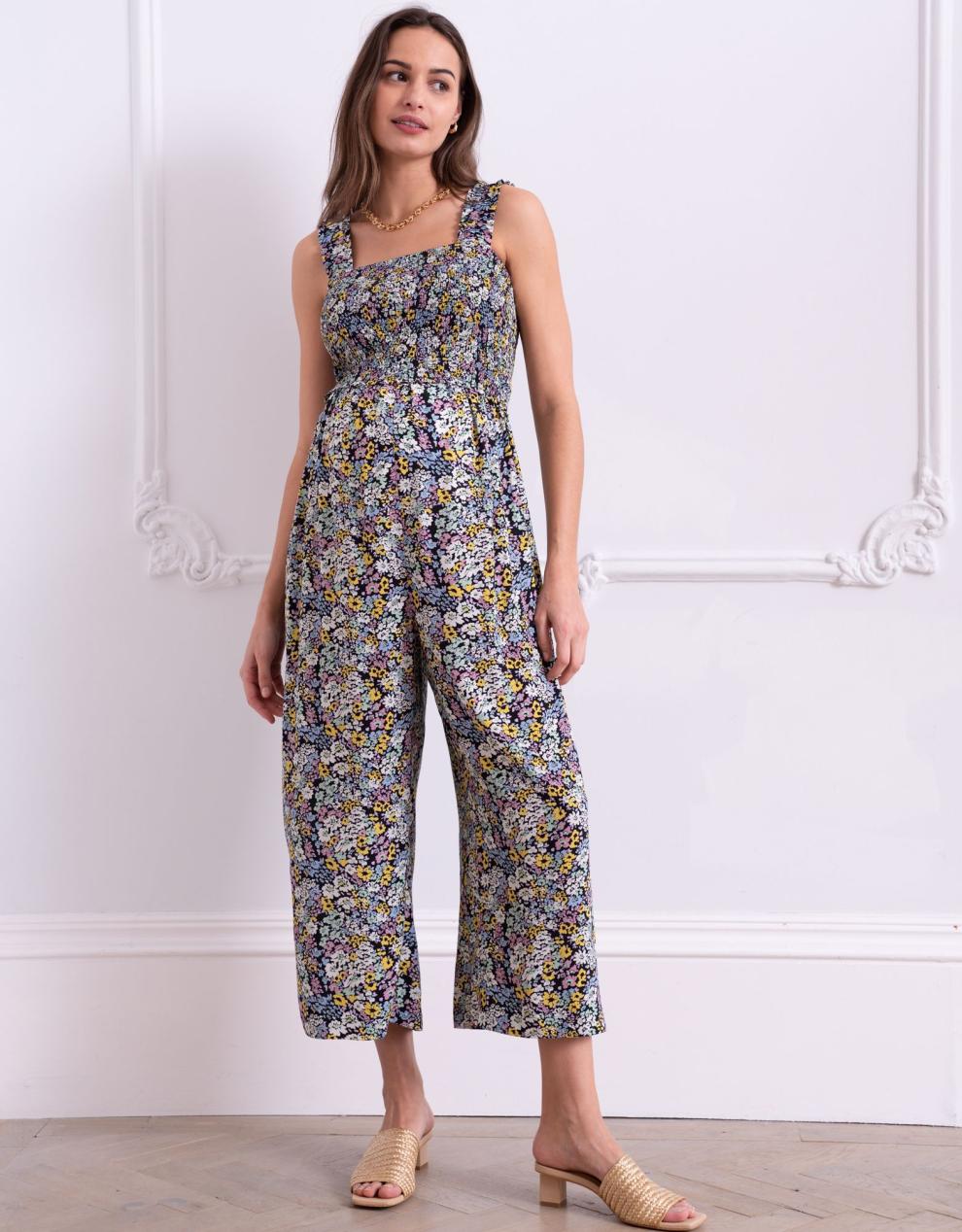 Women Seraphine Jumpsuits Black Drawstring Maternity Joggers