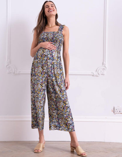 Women Seraphine Jumpsuits Black Drawstring Maternity Joggers