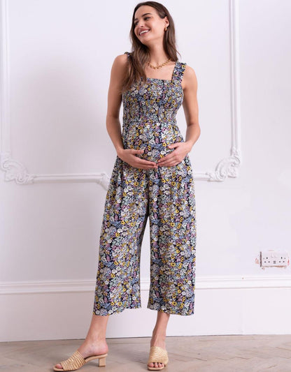 Women Seraphine Jumpsuits Black Drawstring Maternity Joggers
