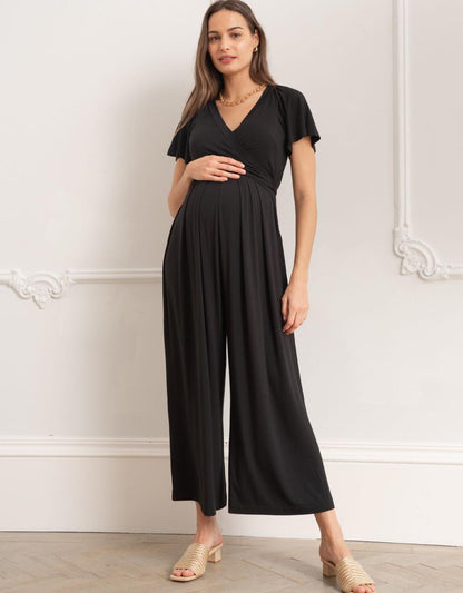 Women Seraphine Jumpsuits Black Lenzing™ Ecovero™ Maternity & Nursing Jumpsuit
