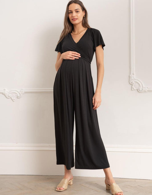 Women Seraphine Jumpsuits Black Lenzing™ Ecovero™ Maternity & Nursing Jumpsuit