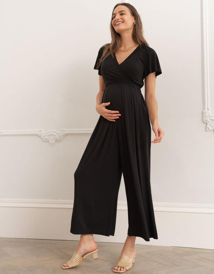 Women Seraphine Jumpsuits Black Lenzing™ Ecovero™ Maternity & Nursing Jumpsuit