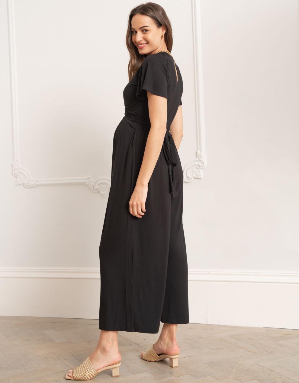 Women Seraphine Jumpsuits Black Lenzing™ Ecovero™ Maternity & Nursing Jumpsuit