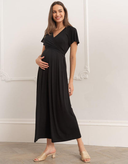 Women Seraphine Jumpsuits Black Lenzing™ Ecovero™ Maternity & Nursing Jumpsuit