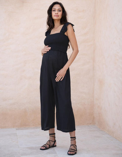 Women Seraphine Jumpsuits Linen-Blend Maternity-To-Nursing Jumpsuit