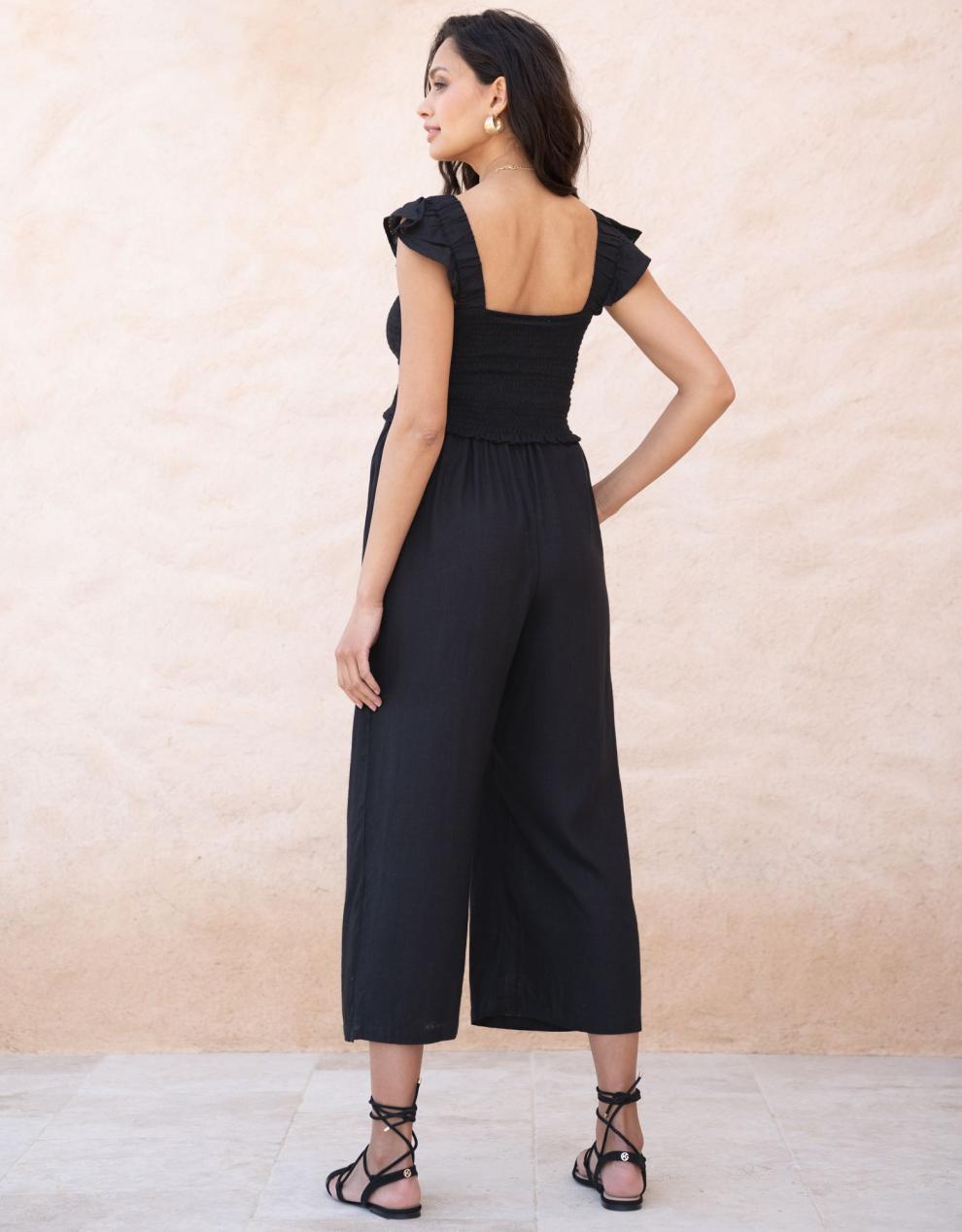 Women Seraphine Jumpsuits Linen-Blend Maternity-To-Nursing Jumpsuit