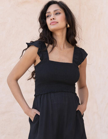 Women Seraphine Jumpsuits Linen-Blend Maternity-To-Nursing Jumpsuit
