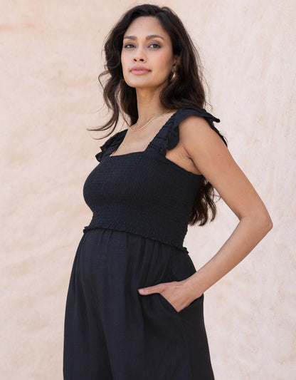 Women Seraphine Jumpsuits Linen-Blend Maternity-To-Nursing Jumpsuit