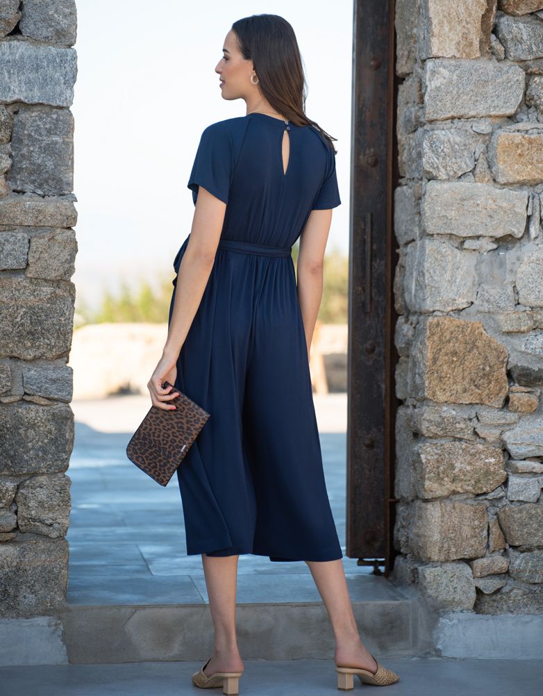 Women Seraphine Jumpsuits Navy Blue Maternity & Nursing Jumpsuit