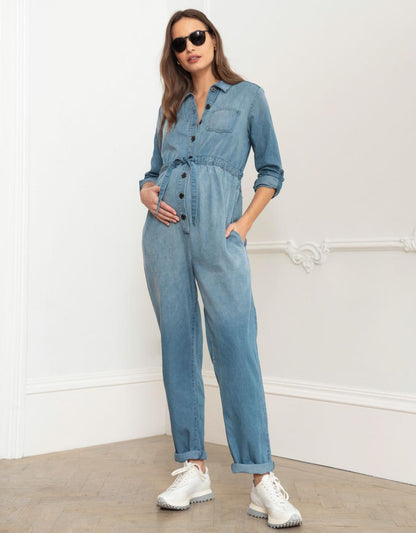 Women Seraphine Jumpsuits Tencel Denim Maternity Jumpsuit