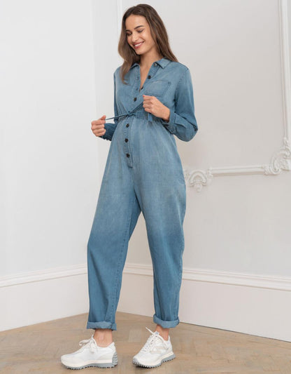Women Seraphine Jumpsuits Tencel Denim Maternity Jumpsuit
