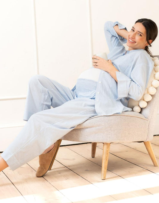 Women Seraphine Kits & Sets Fine Stripe Full-Length Cotton Pyjama Maternity-To-Nursing Set