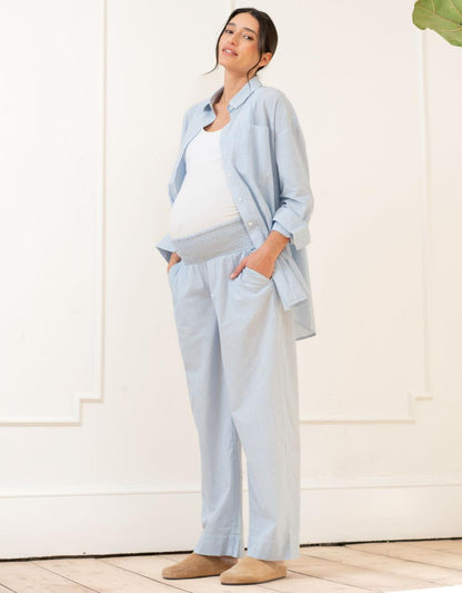 Women Seraphine Kits & Sets Fine Stripe Full-Length Cotton Pyjama Maternity-To-Nursing Set