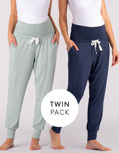 Women Seraphine Kits & Sets Maternity Lounge Pants – Navy & Sage Twin Pack