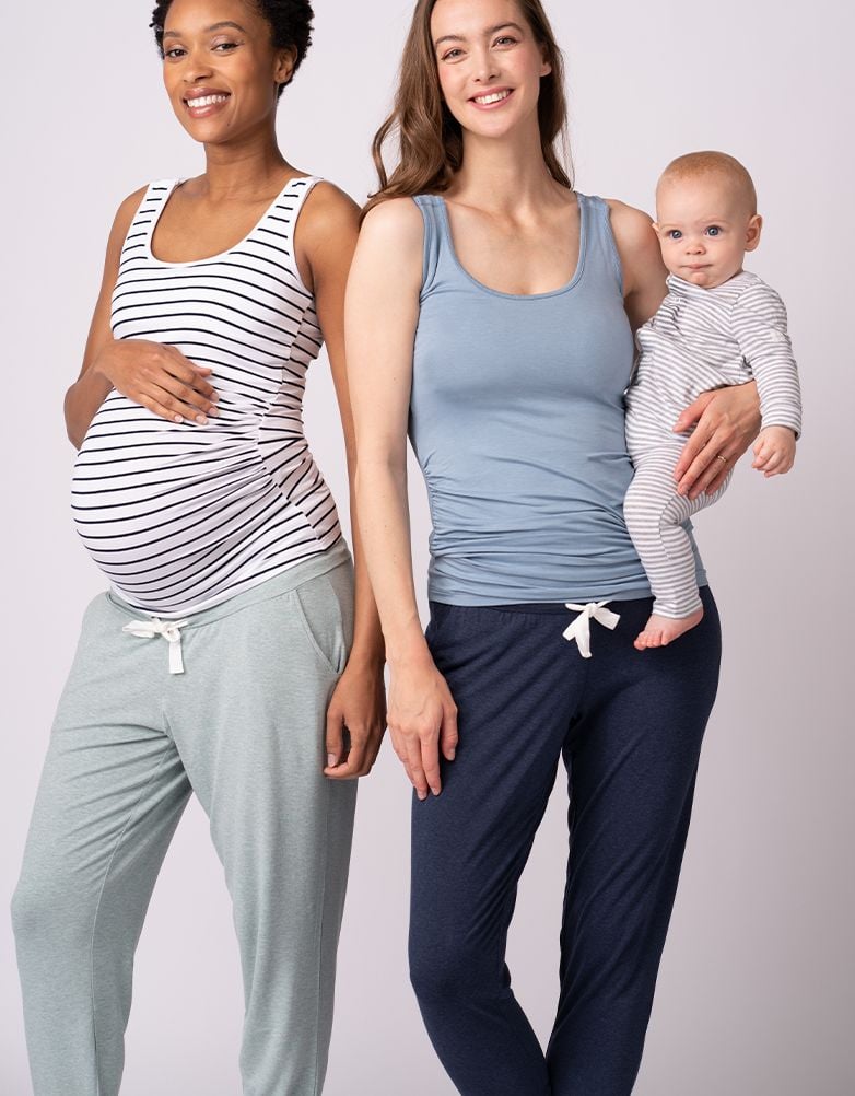 Women Seraphine Kits & Sets Maternity Lounge Pants – Navy & Sage Twin Pack
