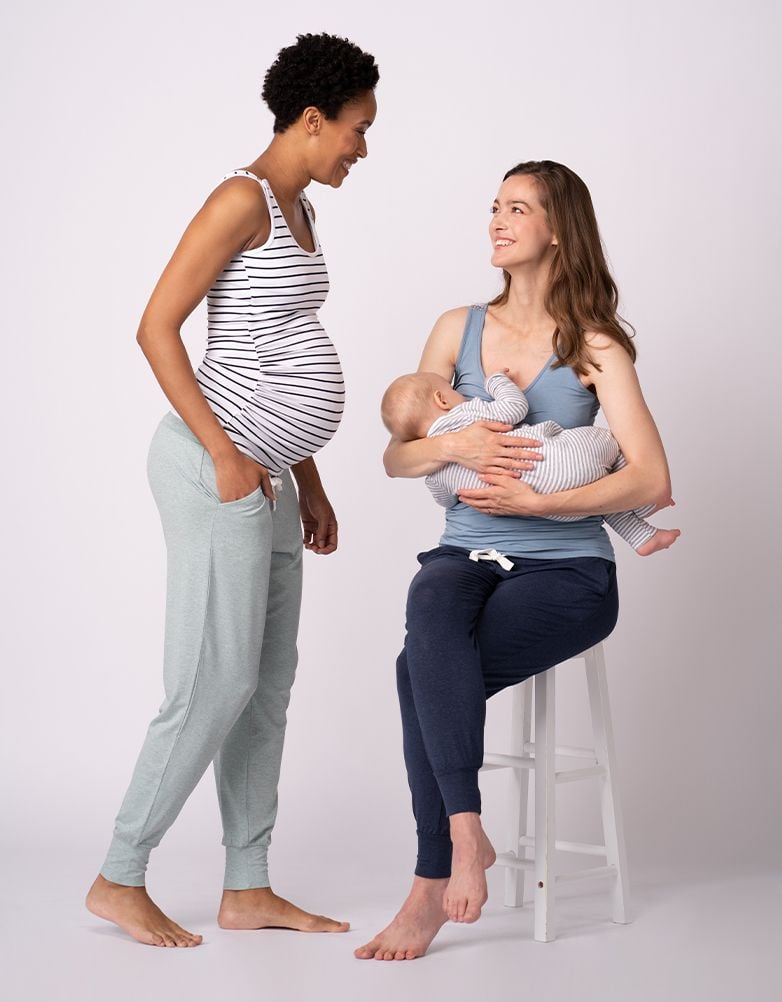Women Seraphine Kits & Sets Maternity Lounge Pants – Navy & Sage Twin Pack