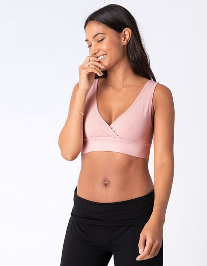 Women Seraphine Kits & Sets Twin Pack Bamboo Maternity & Nursing Sleep Bras – Black & Blush