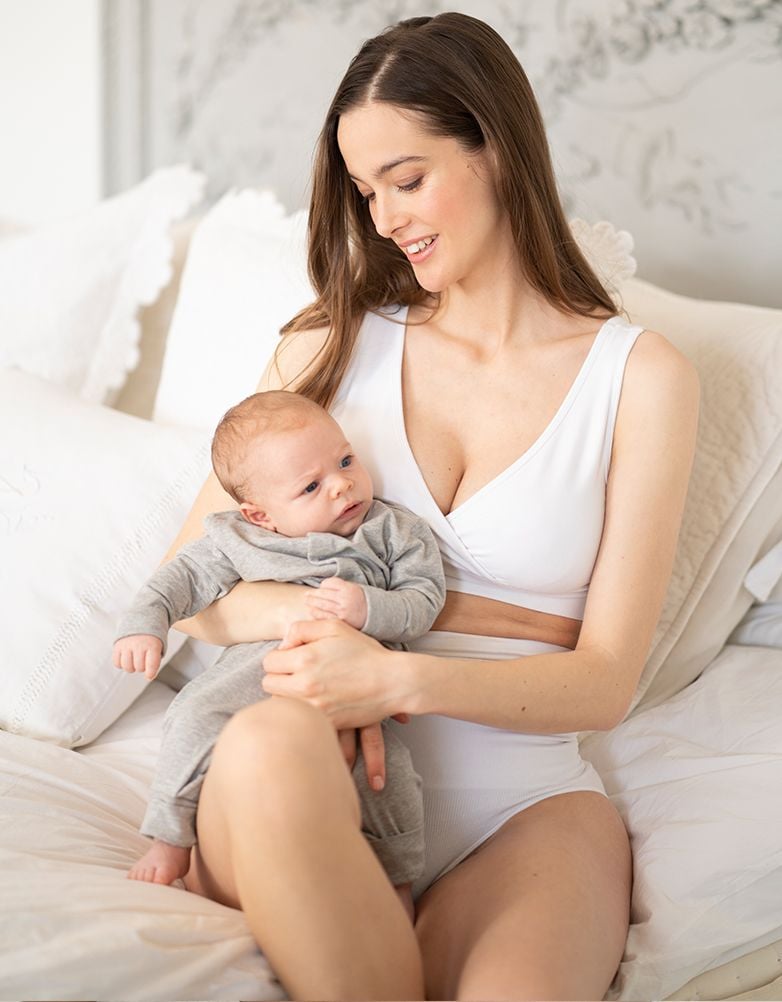 Women Seraphine Kits & Sets Twin Pack Bamboo Maternity & Nursing Sleep Bras – Grey & White