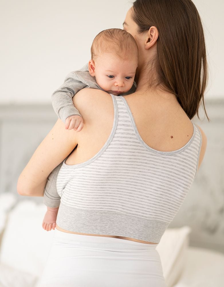 Women Seraphine Kits & Sets Twin Pack Bamboo Maternity & Nursing Sleep Bras – Grey & White