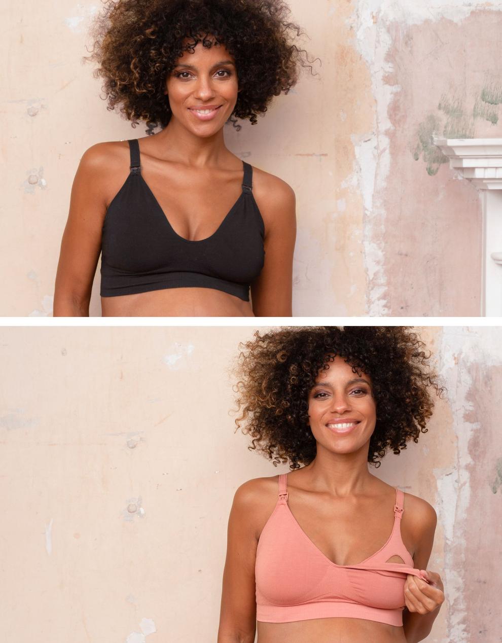 Women Seraphine Kits & Sets Twin Pack Bamboo Nursing Bras – Terracotta & Black