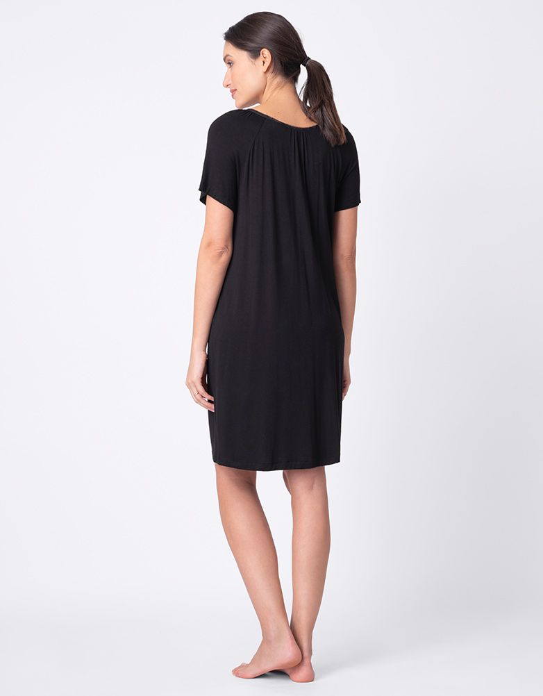 Women Seraphine Kits & Sets Twin Pack Button-Down Maternity Nighties - Black