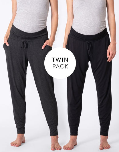 Women Seraphine Kits & Sets Twin Pack Maternity Lounge Pants – Grey & Black